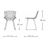 Kit 6 Cadeiras Bertoia Cromada Com Assento Sintético Marrom