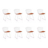 Kit 8 Cadeiras Bertoia Branca Com Assento Cobre