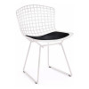 Kit 6 Cadeiras Bertoia Branca Com Assento Preto