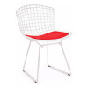 Kit 2 Cadeiras Bertoia Branca Com Assento Vermelho