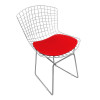 Cadeira Bertoia Cromada Com Assento Sintético Vermelho