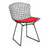 Kit 8 Cadeiras Bertoia Preta Com Assento Vermelho