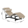 Chaise Lc-4 Cromada Em Couro Natural Bege