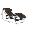 Chaise Lc-4 Cromada Em Couro Natural Marrom