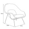 Poltrona Womb Chair Com Puff Base Preta Sintético Marrom